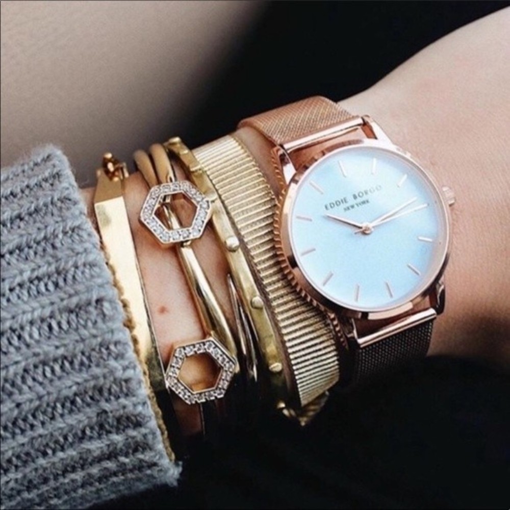 Eddie Borgo The Soho Stainless Steel Watch 32mm Rose Gold - Picture 2 of 14